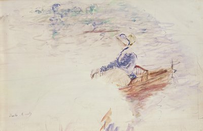 Sketch of a Young Woman in a Boat by Berthe Morisot
